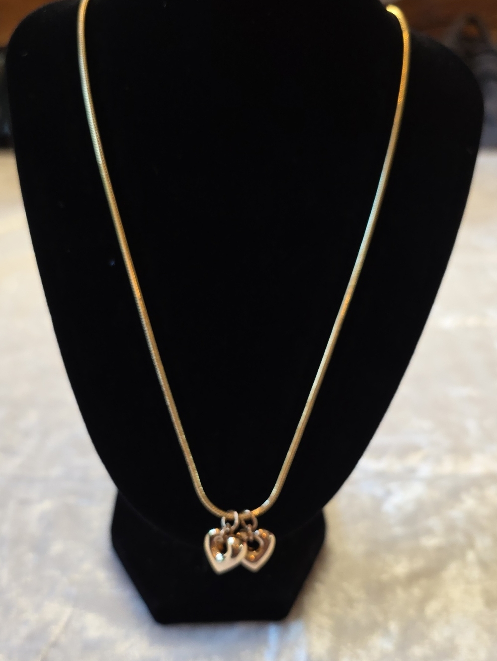 Leo & Luca Shiny Gold Double Heart Minimalist Necklace*